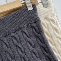 Relaxed Cable Knit Polo Neck Sweater + High-Waisted Knit Shorts Set